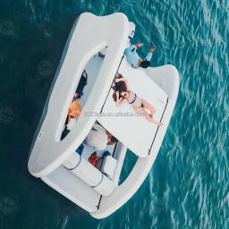 Barco portátil para lago e rio, casa inflável, estilo luxuoso, novo design de fábrica, ilha flutuante do barco - Image 3