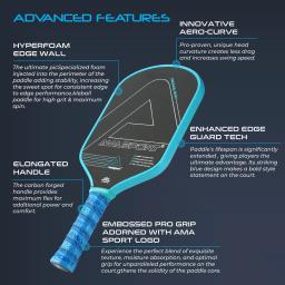 AMASGAME Pickleball Paddle com tampa, fricção de carbono 3K, superfície texturizada, termoformagem, raquete para jogadores avançados - Image 5
