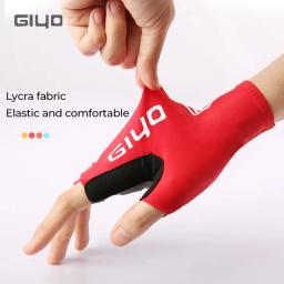 Mitten de bicicleta antiderrapante Giyo metade do dedo, tecido de Lycra, luvas de ciclismo sem dedos dos homens, MTB Road Bike luvas curtas, verão - Image 2