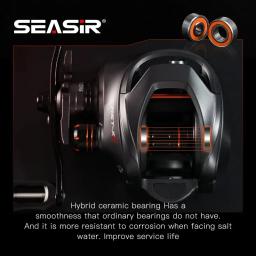 SEASIR Cast X2 Baitcasting Reel 7.3:1 Rolamento cerâmico híbrido Arruela de fibra de carbono Sistema de rolamento duplo N52 Freio Carretilhas de pesca - Image 3