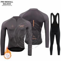 Calças de ciclismo de velo térmico para homens, roupas de bicicleta de manga comprida, camisa de bicicleta quente, uniforme, inverno - Image 3