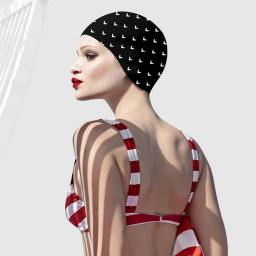 Boné de natação de cabelo comprido para mulheres, muito bonito, borracha grande, silicone impermeável, chapéu de piscina, equipamento de mergulho profissional, novo - Image 4