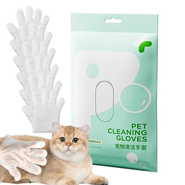 Toalhetes de Limpeza para Cães - Luvas Sem Lavagem e Enxágue, Pacote com 6 Toalhetes Grossos