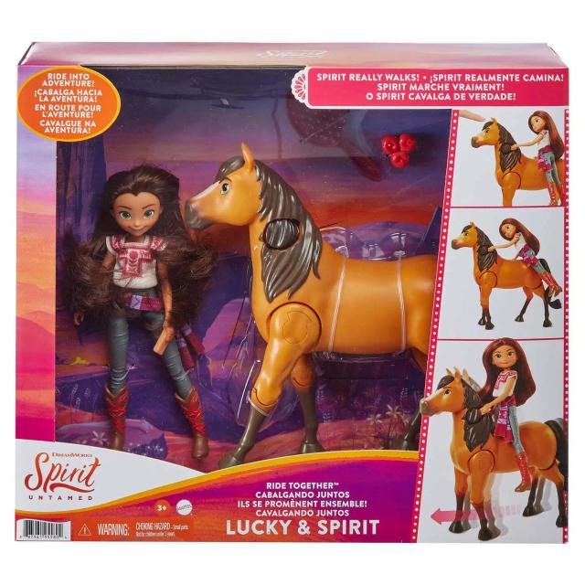 Spirit Untamed Boneca Lucky e Cavalo Spirit Figura de Ação Colecionável