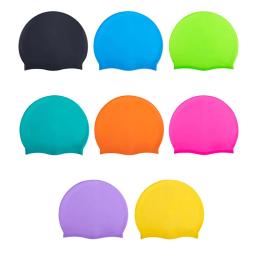 Toucas de natação para adultos, para homens e mulheres, à prova d'água, alta elasticidade, silicone, cobertura para piscina, orelhas, cabelo longo, grandes chapéus de natação, látex - Image 1