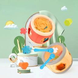 Tambor de mão multifuncional para crianças, brinquedos musicais, adequado para bebês de 3 anos, música quebra-cabeça - Image 2