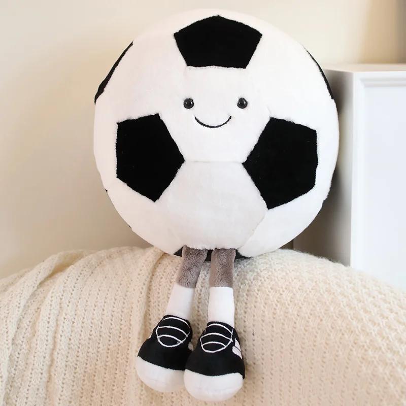 Sorriso Expression Soccer Ball Shaped Travesseiro, Brinquedos De Pelúcia, Almofada Macia, Basquete, Futebol, Decoração Para Casa, Aniversário, Presente De Natal - Image 1