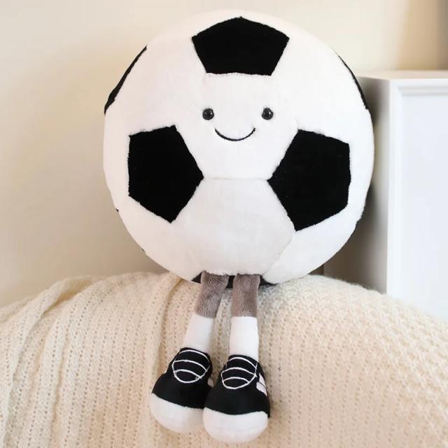 Almofada Travesseiro Formato de Bola de Futebol e Basquete - Pelúcia Macia para Decoração e Presentes Criativos