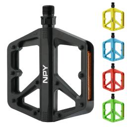 Npynew pedais de bicicleta com rolamento duplo du, com refletor para ciclismo de estrada de montanha, pedais planos de plataforma, acessórios de ciclismo - Image 2