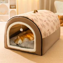 Canil destacável para cachorro grande, casa quente do cão do inverno, cama lavável do cão, ninho profundo, barraca para cães médios e grandes, suprimentos da casa - Image 1
