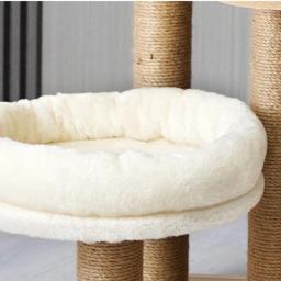 Torres de gato de madeira para gatos grandes com múltiplos hamocks, brinquedos ao ar livre, coçar pad, suprimentos de treinamento, gatinho acessórios - Image 4