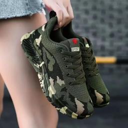 Sapatos masculinos casuais esporte tênis respirável leve caminhada tênis camo colorido não deslizamento tênis - Image 4