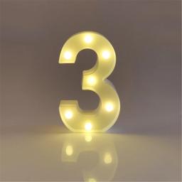Luzes LED Número para Festa de Aniversário, Lâmpada de Luz da Noite, Suprimentos DIY, Decoração de Natal, Decoração Número, 0, 1, 2, 3, 4, 5, 6, 7, 8, 9, 16 cm, 22cm - Image 2