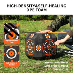 Bloco de alvo multi-face Archery, Alvo cúbico portátil, Alta fibra polimérica, Arco e seta alvo, Design portátil leve - Image 3