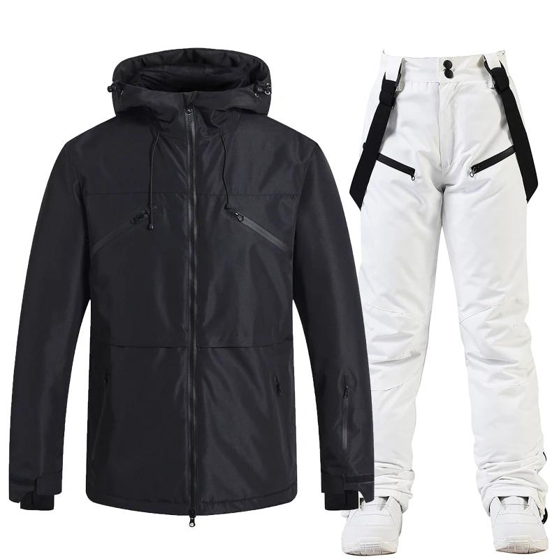 Jaqueta de esqui e calça para homens e mulheres, roupas ao ar livre, snowboard, terno impermeável, traje de neve - Image 1