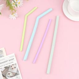 Reutilizável Food Grade Silicone Palhas, Multicolor Palha Beber para Festa das Crianças e Bar, Straight Bent Acessórios, 6pcs - Image 5
