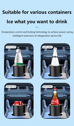 Copo de resfriamento de carro portátil usb para café leite bebidas refrigerador de bebidas elétrico para exibição de temperatura de viagem para carros 12v-24v - Image 5