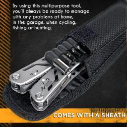 Alicata Multitool com Multi-ferramenta Profissional para Sobrevivência, Acampamento e Caça, Presentes para Homens, Pai, Banda Hus, 24-in-1 - Image 6
