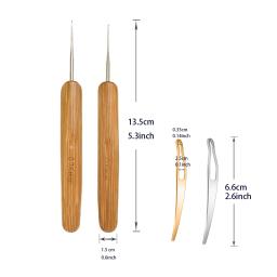 Bent Trava Gancho Conjunto para trança, Crochet Agulha, Dreadlocks Tool, Tricô Crochet Ganchos, extensões de cabelo, 9 Pcs - Image 5