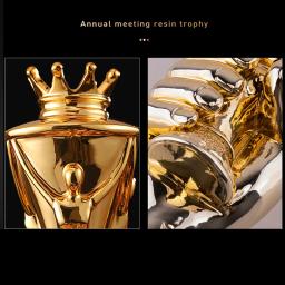 Resina troféu personalizado campeão, ouro, prata, bronze, estrela de cinco pontas, polegares para cima, criativo, high-end, honesto, anual - Image 2