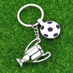 3D Metal Futebol Troféu Keychain para Eventos Esportivos, lembrança Keyring, pequeno presente, Copa Europeia, pingente periférico - Image 2