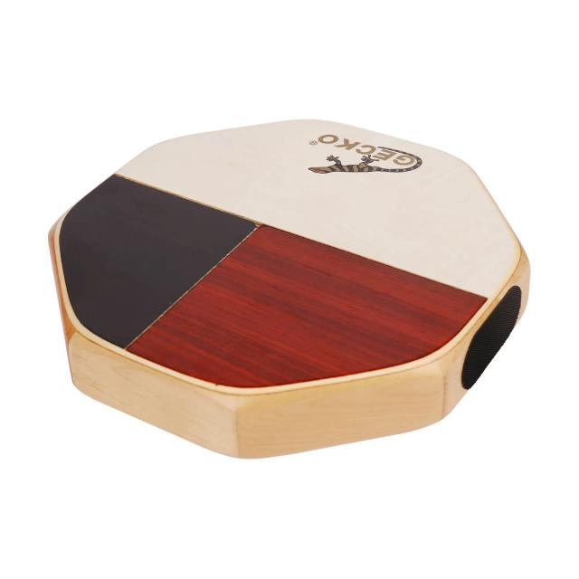 Conjunto de Instrumentos de Percussão em Madeira com Saco de Transporte: Tamborim, Bongô, Snare e Cajon