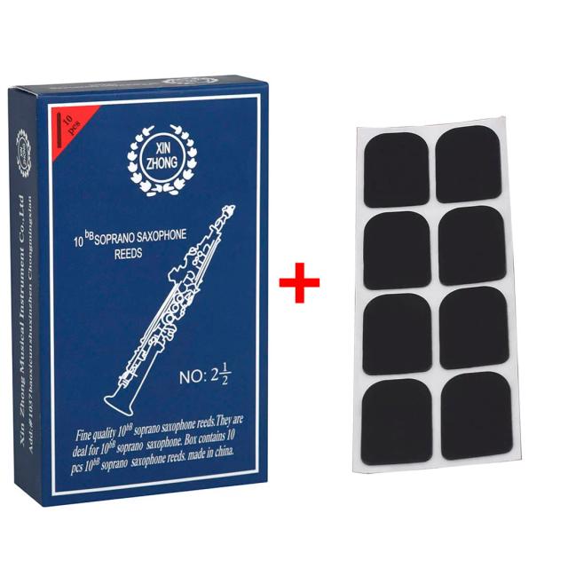 Peças de Reeds para Saxofone Soprano 2.5 - Alta Qualidade e Excelente Estabilidade de Pitch, Pacote com 10 Unidades