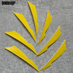 100 pçs 4 "tiro com arco flecha penas fletching amarelo picada forma palhetas de peru reais asas direita esquerda para acessórios arco - Image 3
