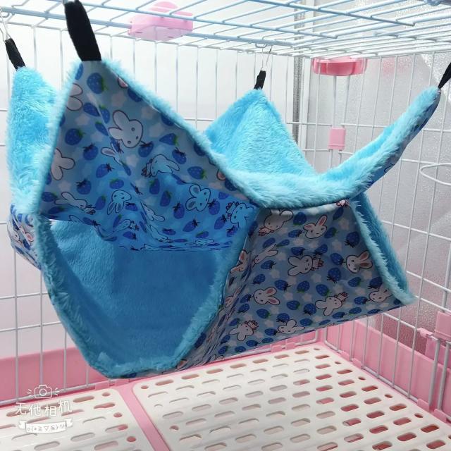 Rede de Dupla Camada para Pequenos Animais de Estimação - Saco de Dormir Suspenso para Hamsters e Esquilos com Isolamento Térmico