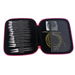 Preto 2.75mm-10mm crochê gancho conjunto de agulhas de tricô intercambiáveis portátil removível camisola circular tricô ferramentas - Image 3