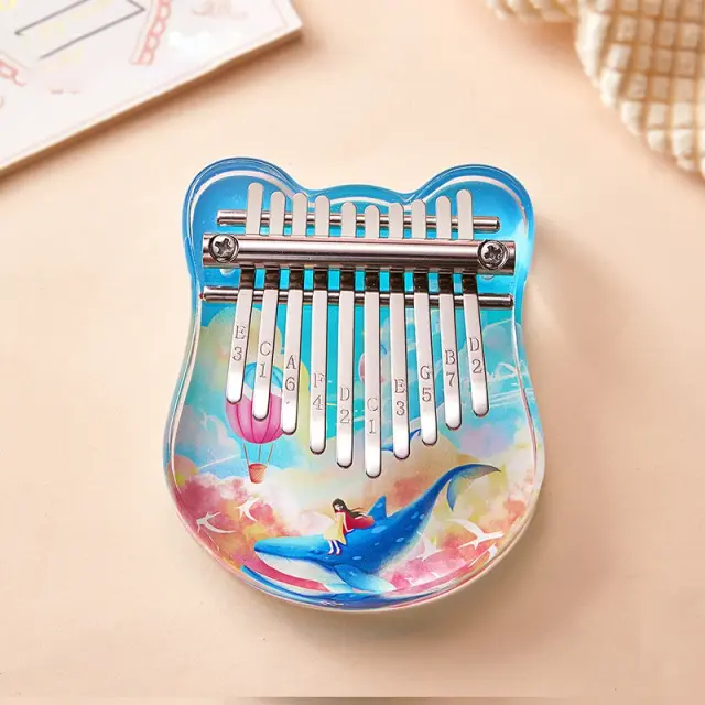 Kalimba Mini para Dedos com Cristais - Piano de Acrílico para Iniciantes e Amantes da Música, 10 Teclas Perfeitas para Presentes