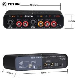 TEYUN-Interface de áudio portátil, placa de som, mini USB MIXER para guitarra Recording Studio, Q24, Q22, 2 canais, profissional - Image 6
