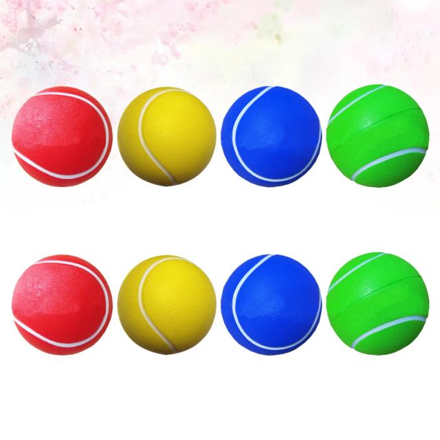 Bolas de Tênis de Espuma PU Duráveis e Coloridas para Crianças - Pacote de 8 Peças com Alta Elasticidade