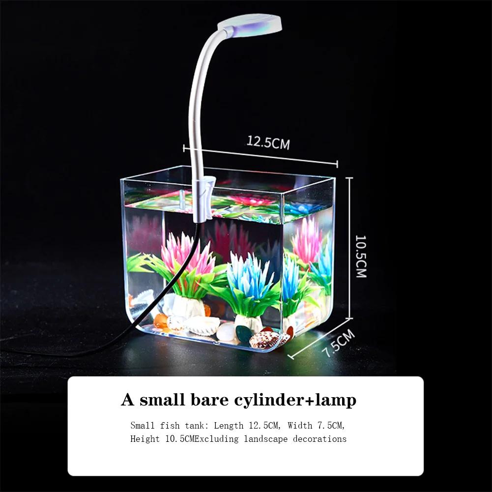 Anti Slip Base Aquarium Starter Kits, Pequeno tanque de peixes com braçadeira, Tanque quadrado para decoração do quarto - Image 1