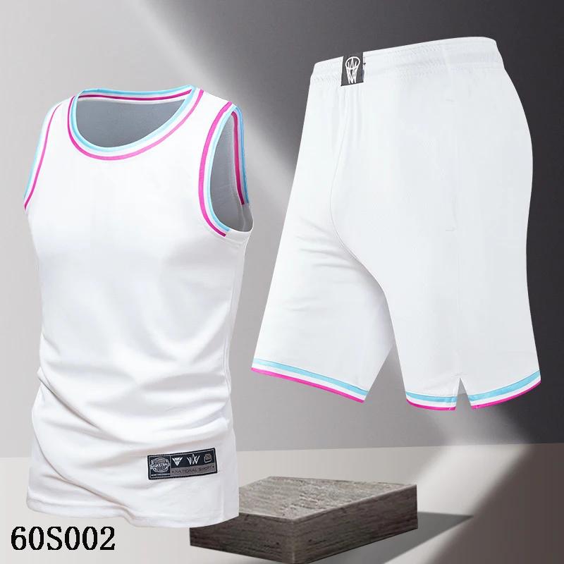Terno de basquete masculino verão, correndo, colete de secagem rápida, camiseta sem mangas, seda gelo solto, roupa de treino - Image 1