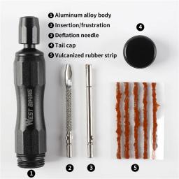 West Biking-Emergência Tiro Repair Kit, carro Tubeless pneu Puncture Tool, Heavy Duty listras, pneu de bicicleta Reparação tiras de borracha - Image 6