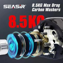 SEASIR DCAST DC Baitcasting Carretel de pesca Controle digital longo elenco arruelas de carbono engrenagens de latão 7.3:1 7 + 1BB Max Drag 8.5kg - Image 4