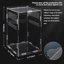Terrário acrílico transparente para réptil, caixa de reprodução, nano gaiola, tarântula arbórea, dragão barbudo, reprodução - Image 3