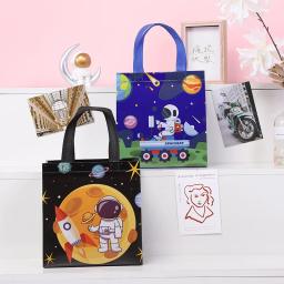 Sacola de compras reutilizável, tecido não tecido, série astronauta, sacos de presente para crianças, armazenamento de brinquedos, eco, dobrável - Image 2