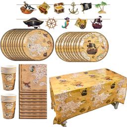 Decoração, Festa Aventura, Mapa, Prato de Papel, Chávena, Guardanapo, Toalha de Mesa, Presente de Aniversário, Festa Temática - Image 1