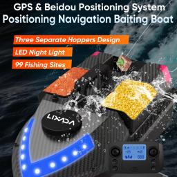 Barco alimentador de pesca de controle remoto sem fio, RC Bait Boat, Alimentador GPS, 1500 m, D20, 12000mAh, 5200mAh, 3 recipientes - Image 3