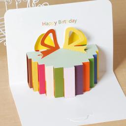 3d pop-up cartões cartão de aniversário obrigado-você menina crianças esposa marido presente de aniversário bolo cartão de felicitações cartões presentes cartão - Image 2