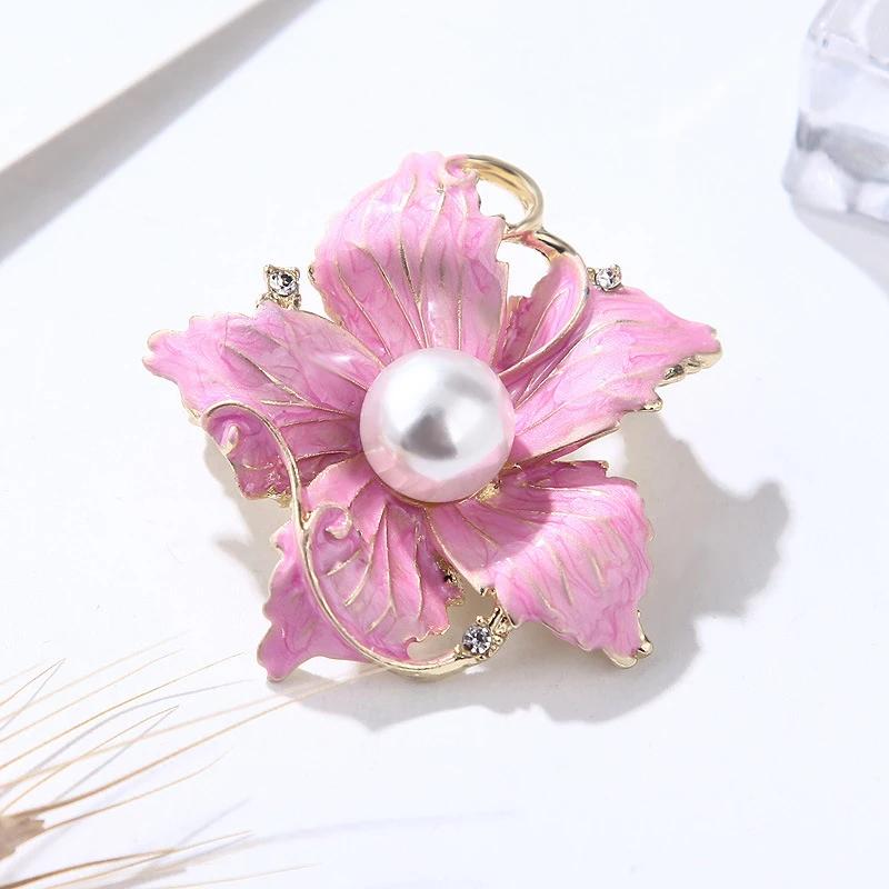 Broche de flor rosa para casamento, alfinetes grandes de lapela, moda coreana, cristal elegante, acessórios luxuosos - Image 6