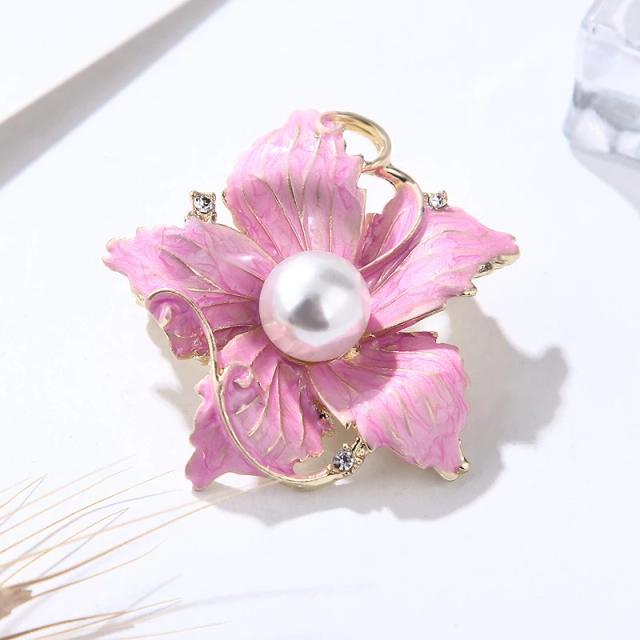 Broche Rosa Elegante para Casamento - Alfinete Grande de Lapela em Cristal Luxuoso e Estilo Coreano