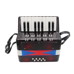 Acordeão infantil com 17 teclas botões, 8 baixo acordeão música, instrumento musical, gaveta, Gaita, lua, piano melódico, cintos de teclado - Image 5