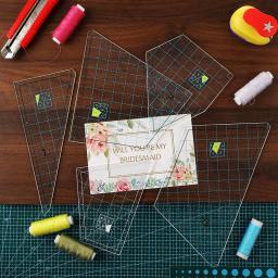 Quilting Template Set para máquina de costura, DIY Mão Patchwork, Quilt Templates, Régua quadrada, 5 pcs - Image 3