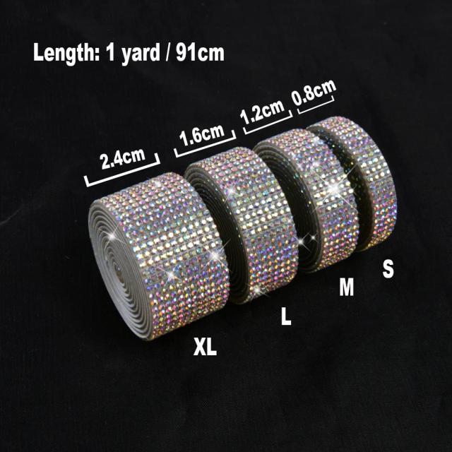 Adesivo de Strass Cristal Auto-Adesivo para Decoração de Carros e Telefones - Fita de Diamante para DIY Artesanato