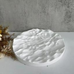 Molde irregular do gesso das ondas do oceano, grande bandeja redonda, molde do silicone, jóia floral, fase da foto - Image 5