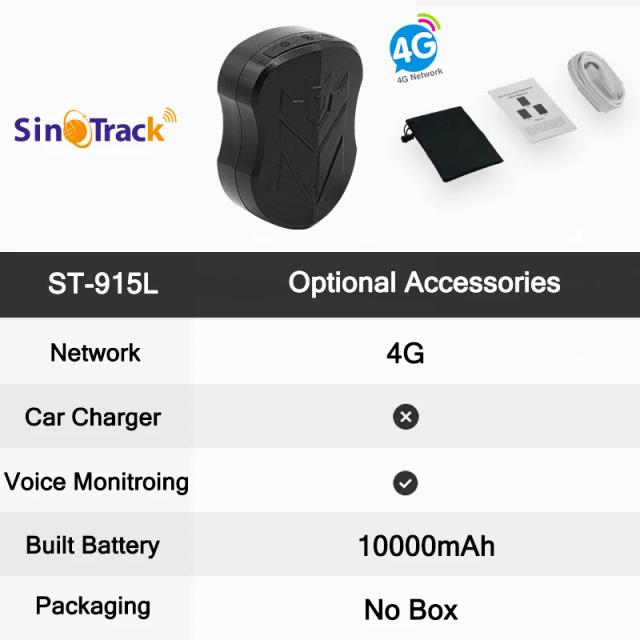 Rastreador GPS 4G à prova d'água ST-905/ST-915 para Veículos com Bateria de Longa Duração e Acompanhamento em Tempo Real pelo App