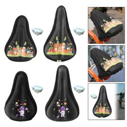 Capa de almofada para assento de bicicleta infantil, capa protetora para assento de bicicleta com capa de chuva, almofada de assento de bicicleta infantil, preta - Image 3